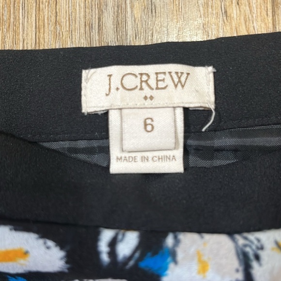 J. Crew Factory Black Print Pleated Faux Wrap Skirt Size 6 Lined Mini EUC - Picture 11 of 15
